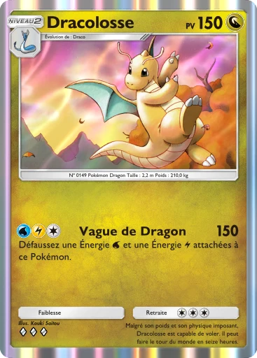 Carte Pokémon Dracolosse de l'extension Méga-Rayonnement