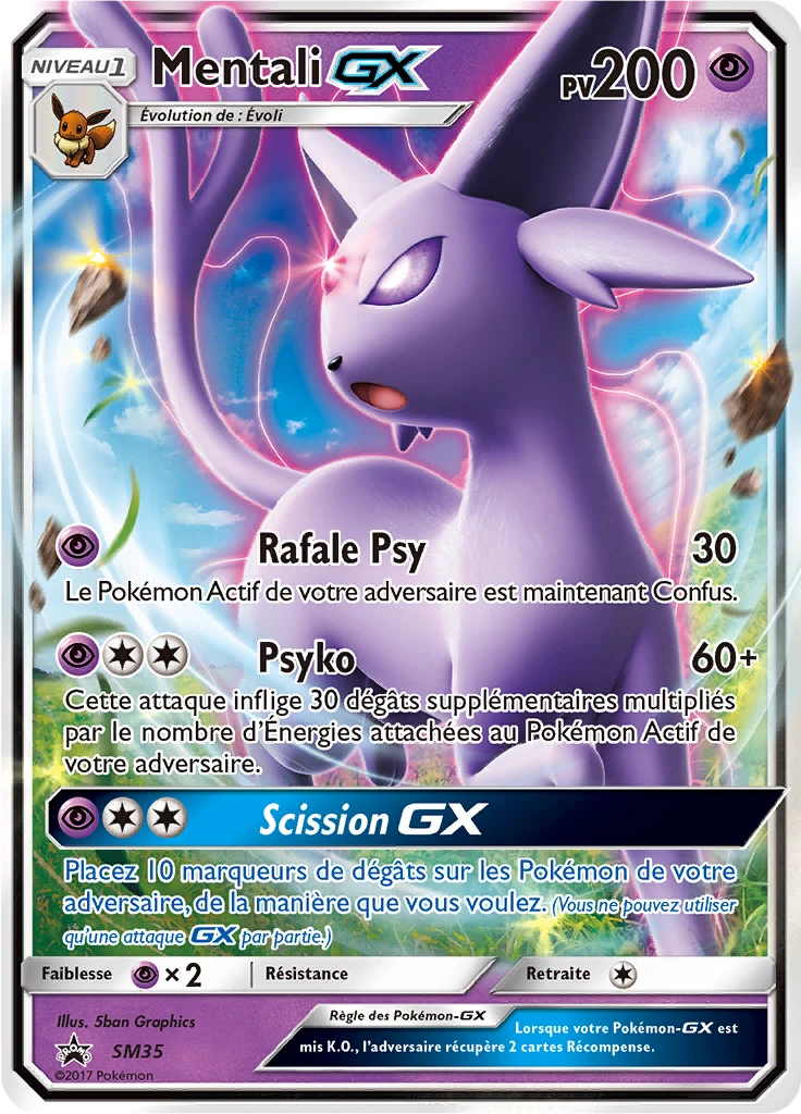 Carte Pokémon Mentali GX de l'extension Promo SM