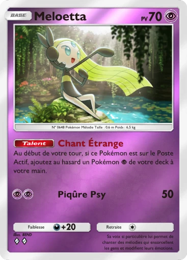 Carte Pokémon Meloetta de l'extension Booster de Luxe Méga