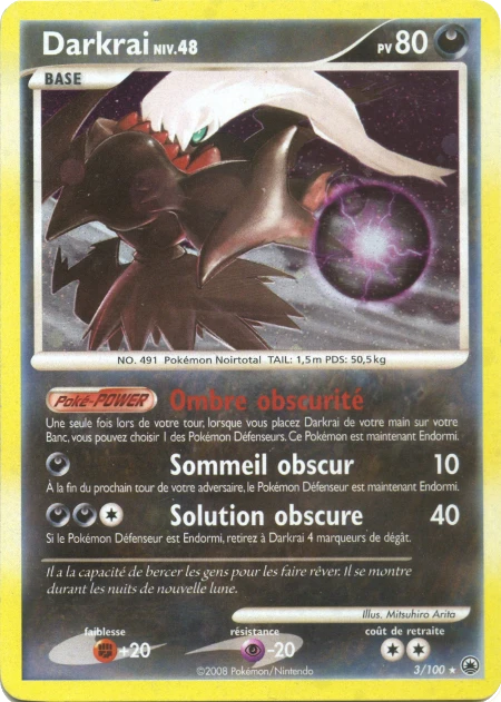 Carte Pokémon Darkrai de l'extension Aube Majestueuse