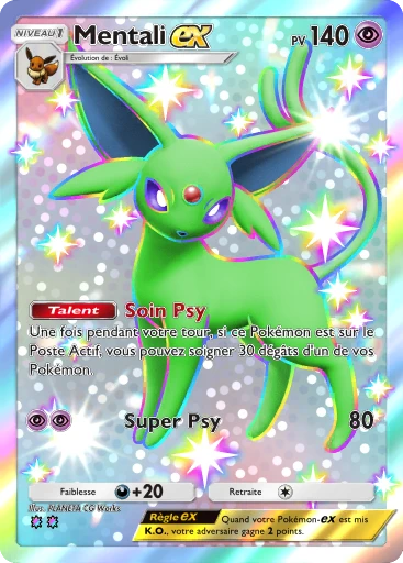 Carte Pokémon Mentali-ex de l'extension Parade Onirique