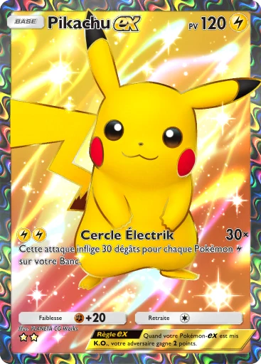 Carte Pokémon Pikachu-ex de l'extension Puissance Génétique