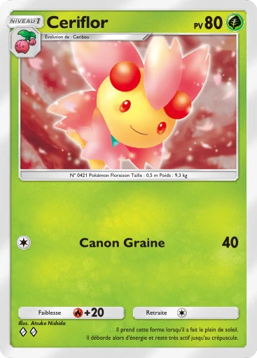 Carte Pokémon Ceriflor de l'extension Sagesse entre Ciel et Mer