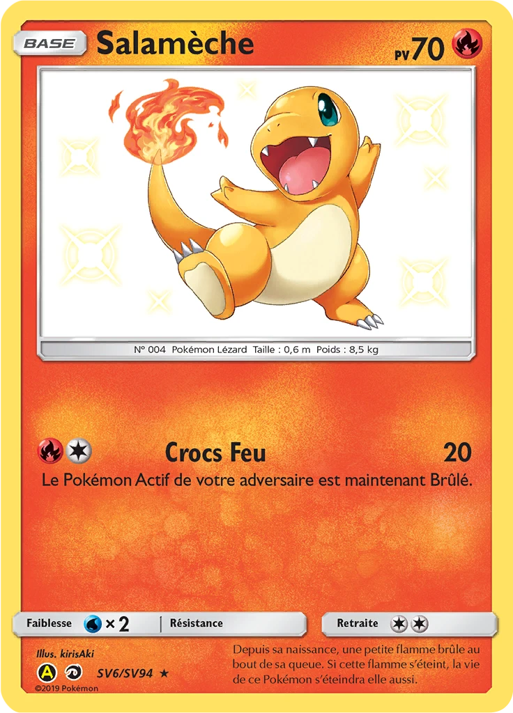 Carte Pokémon Salamèche de l'extension Destinées Occultes