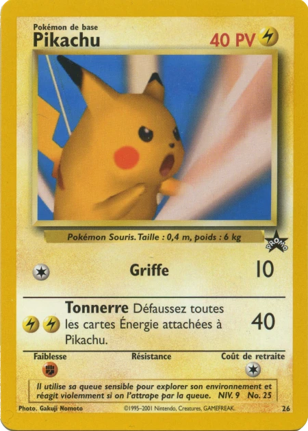 Carte Pokémon Pikachu de l'extension Wizards Black Star Promos