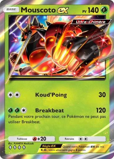 Carte Pokémon Mouscoto-ex de l'extension Crise Interdimensionnelle