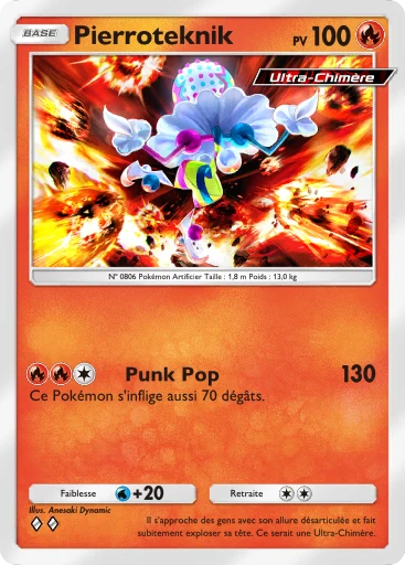 Carte Pokémon Pierroteknik de l'extension Crise Interdimensionnelle