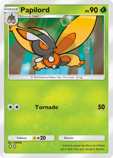 Carte Pokémon Papilord de l'extension Lumière Triomphale