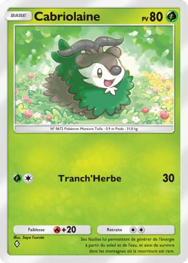 Carte Pokémon Cabriolaine de l'extension Méga-Ascension