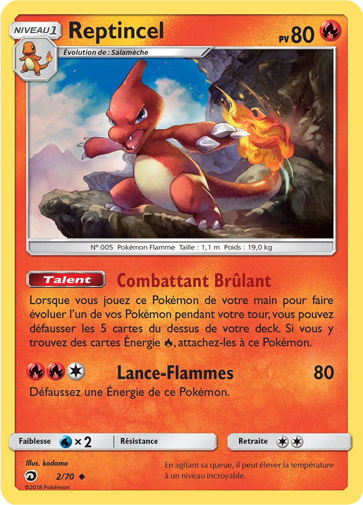 Carte Pokémon Reptincel de l'extension Majesté Des Dragons
