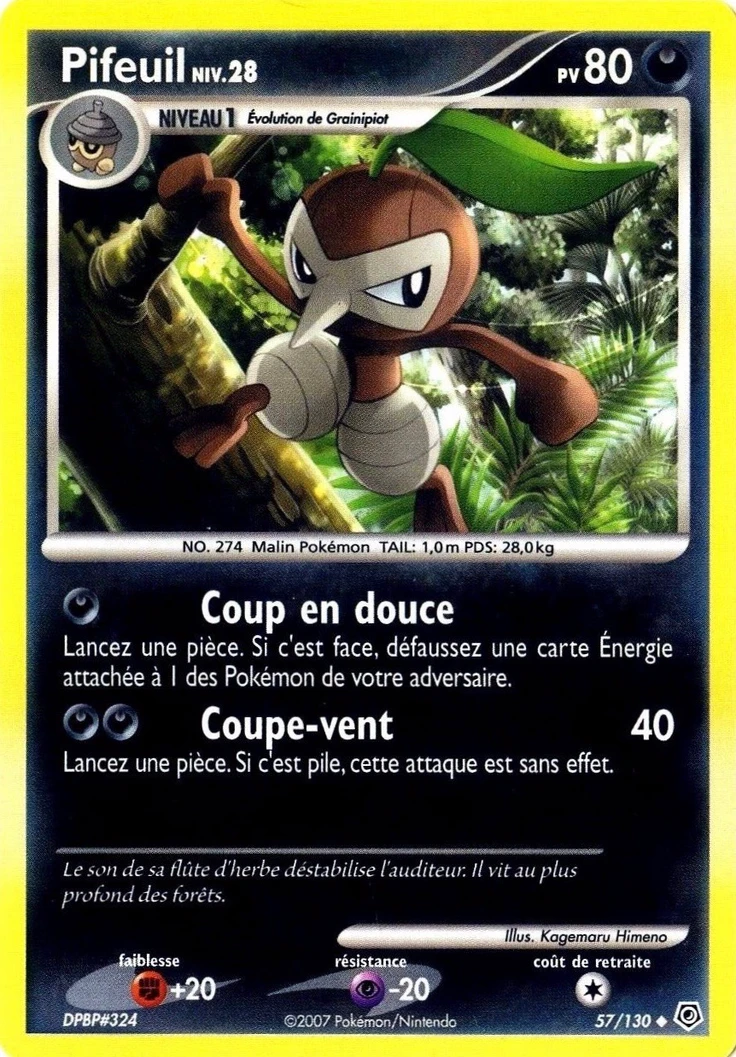 Carte Pokémon Pifeuil de l'extension Diamant & Perle