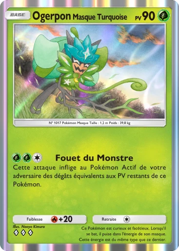 Carte Pokémon Ogerpon Masque Turquoise de l'extension Domination Céleste