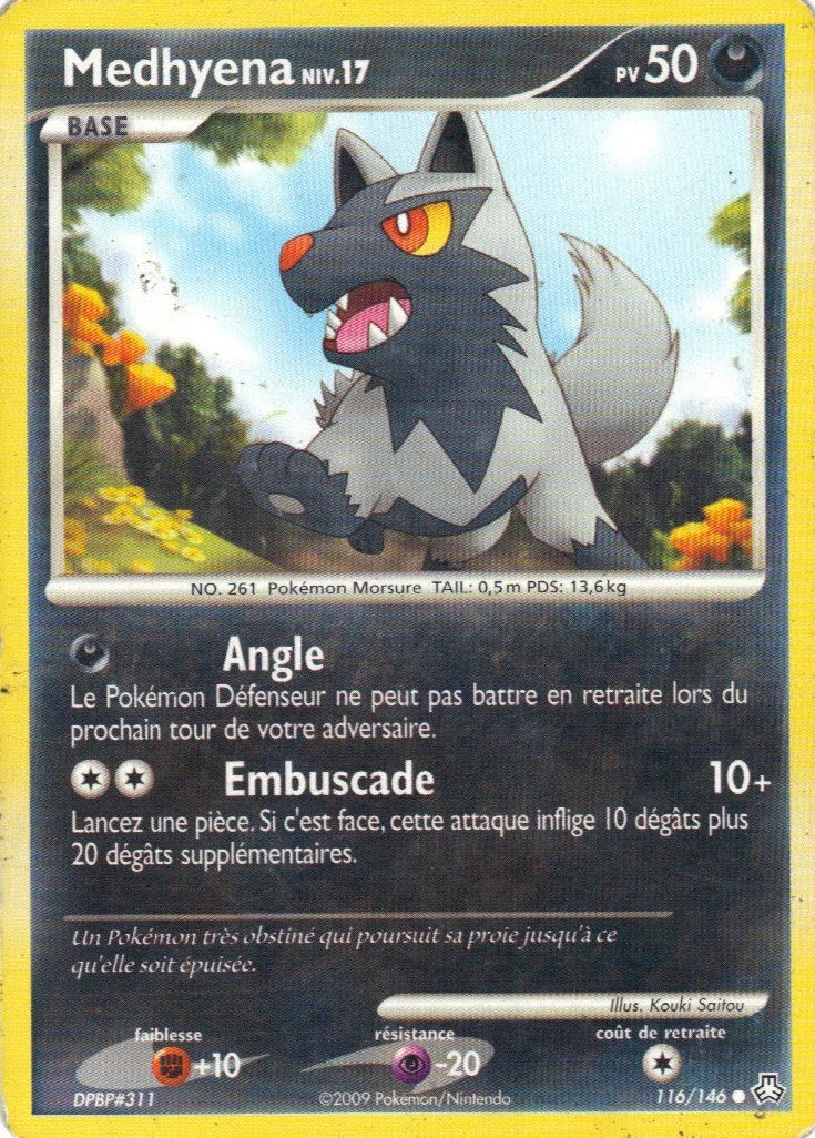 Carte Pokémon Medhyena de l'extension Éveil des Légendes