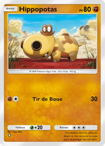 Carte Pokémon Hippopotas de l'extension Méga-Ascension