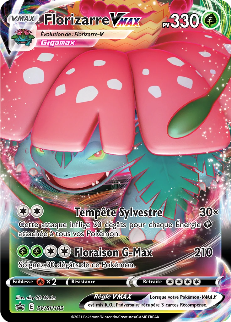 Carte Pokémon Florizarre VMAX de l'extension Promo SWSH