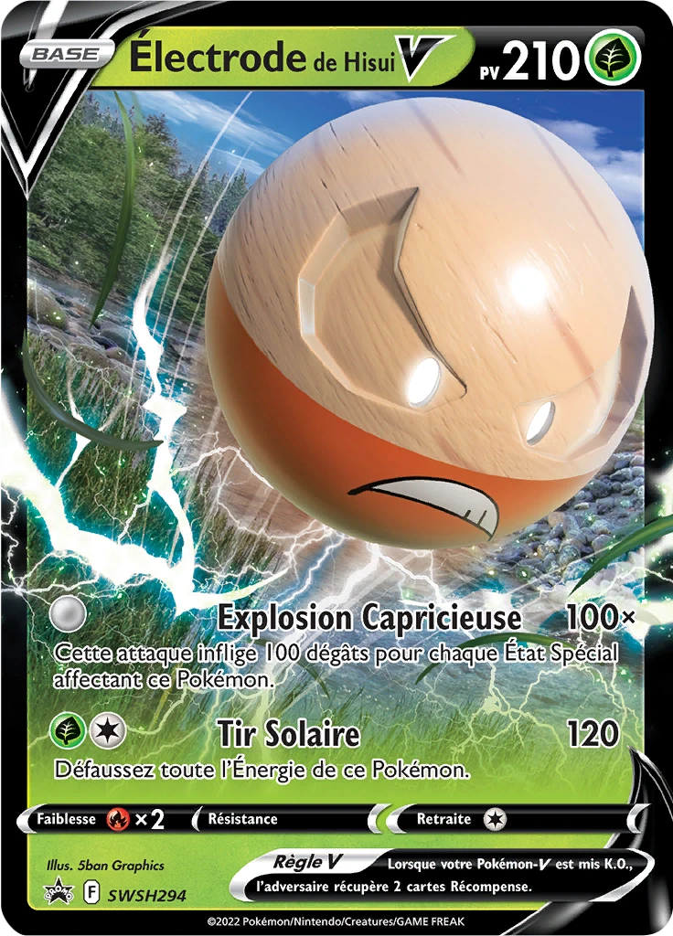Carte Pokémon Électrode de Hisui V de l'extension Promo SWSH
