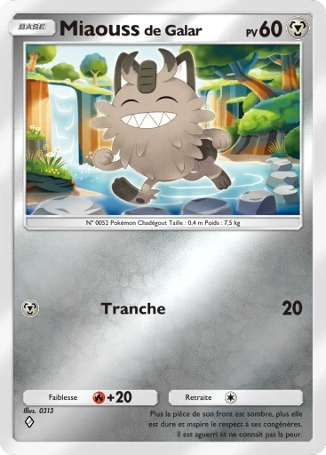 Carte Pokémon Miaouss de Galar de l'extension Booster de Luxe Méga