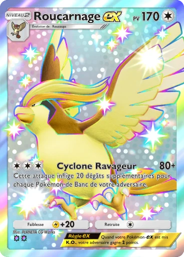 Carte Pokémon Roucarnage-ex de l'extension Crise Interdimensionnelle