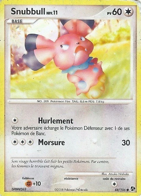 Carte Pokémon Snubbull de l'extension Duels au Sommets