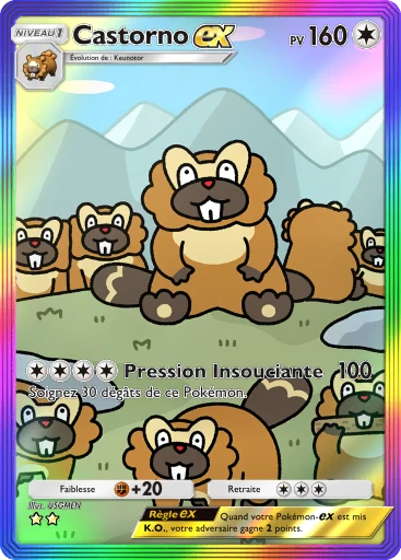Carte Pokémon Castorno-ex de l'extension Réjouissances Rayonnantes