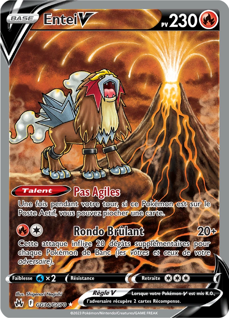 Carte Pokémon Entei V de l'extension Zénith Suprême
