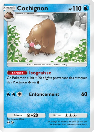 Carte Pokémon Cochignon de l'extension Choc Spatio-Temporel