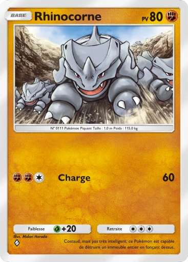 Carte Pokémon Rhinocorne de l'extension Puissance Génétique