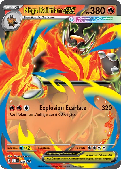 Carte Pokémon Méga-Roitiflam-ex de l'extension MEP Black Star Promos