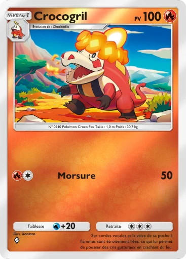 Carte Pokémon Crocogril de l'extension Booster de Luxe Méga