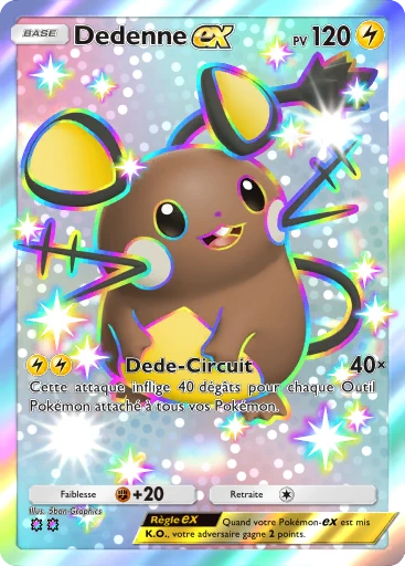 Carte Pokémon Dedenne-ex de l'extension Booster de Luxe Méga