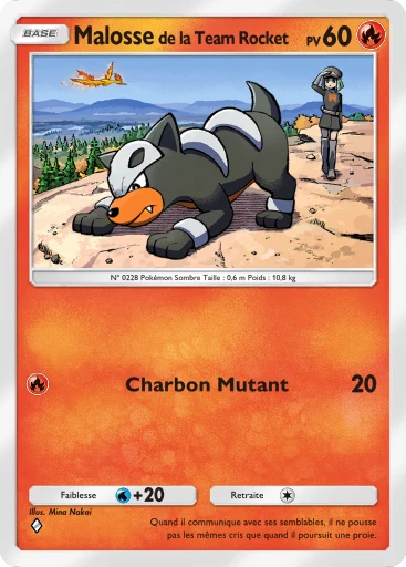 Carte Pokémon Malosse de la Team Rocket de l'extension L'Ambition de la Team Rocket