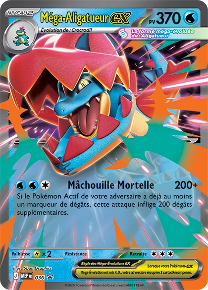 Carte Pokémon Méga-Aligatueur-ex de l'extension MEP Black Star Promos