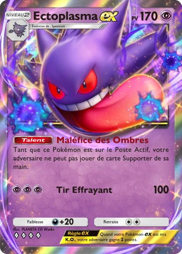Carte Pokémon Ectoplasma-ex de l'extension Booster de Luxe ex