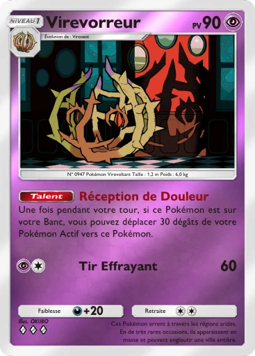 Carte Pokémon Virevorreur de l'extension Booster de Luxe Méga