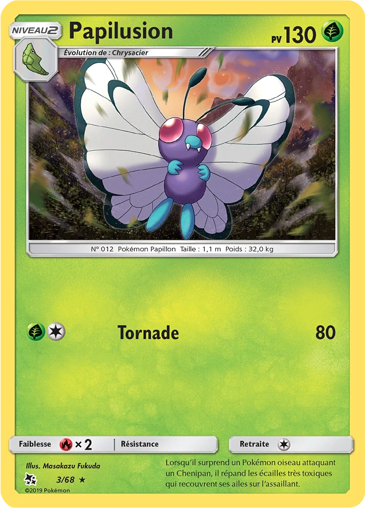 Carte Pokémon Papilusion de l'extension Destinées Occultes