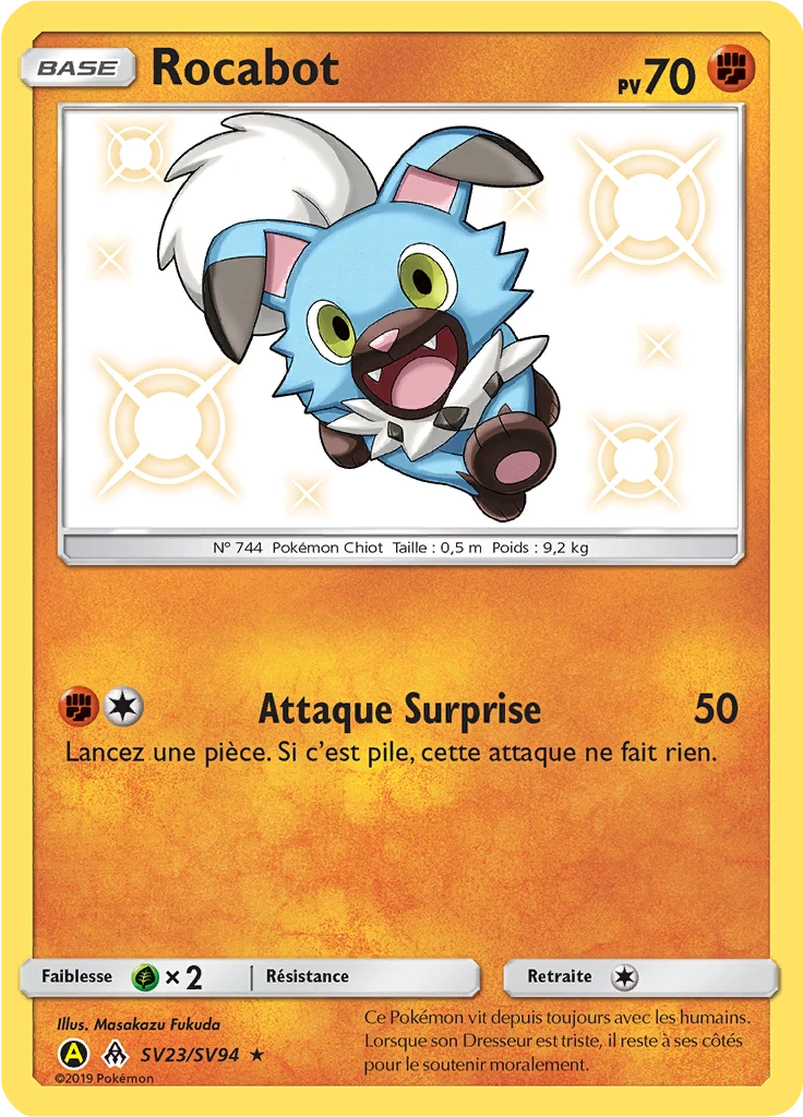Carte Pokémon Rocabot de l'extension Destinées Occultes