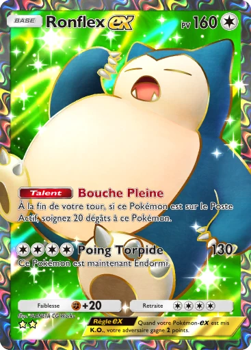Carte Pokémon Ronflex-ex de l'extension La Clairière d'Évoli