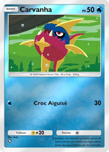 Carte Pokémon Carvanha de l'extension Booster de Luxe Méga