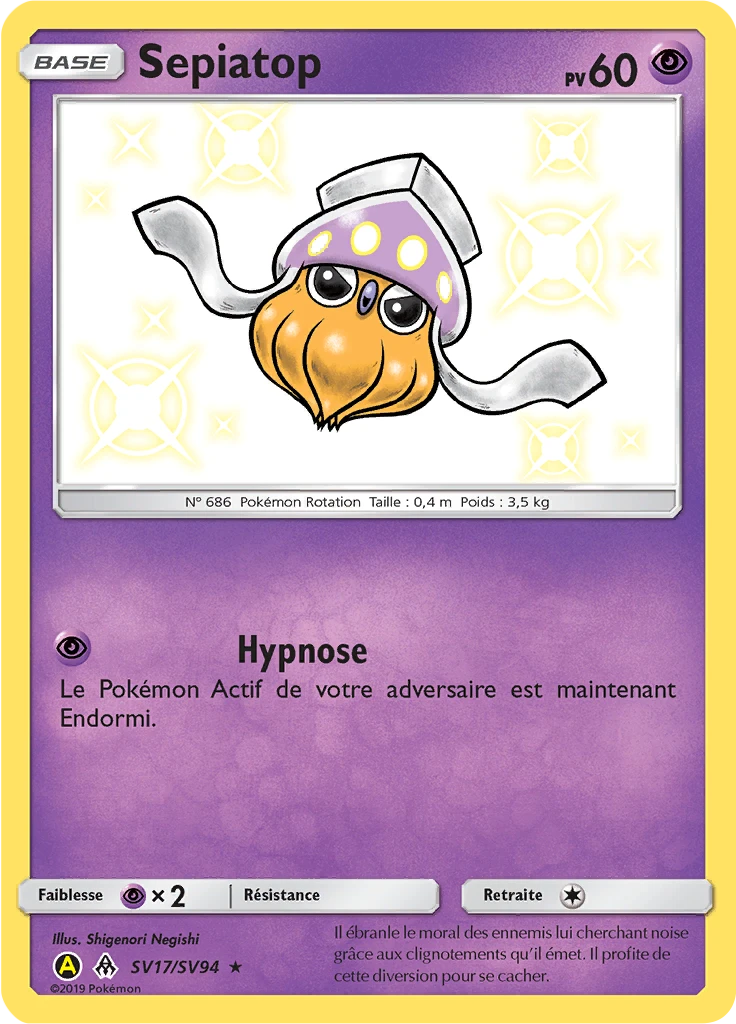 Carte Pokémon Sepiatop de l'extension Destinées Occultes