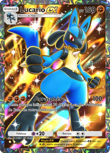 Carte Pokémon Lucario-ex de l'extension Réjouissances Rayonnantes