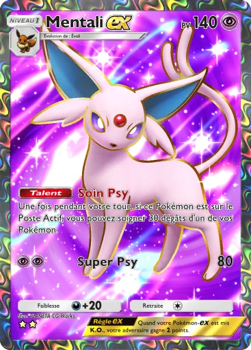 Carte Pokémon Mentali-ex de l'extension Sagesse entre Ciel et Mer