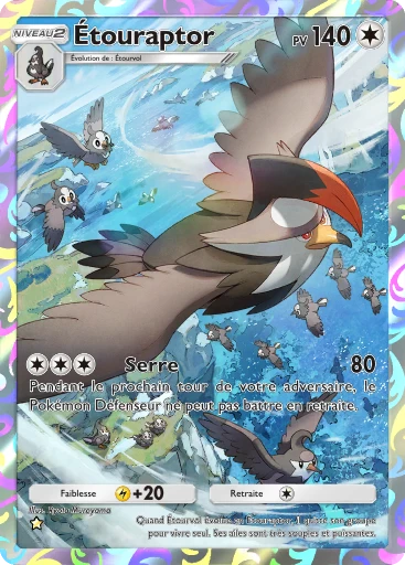 Carte Pokémon Étouraptor de l'extension Choc Spatio-Temporel