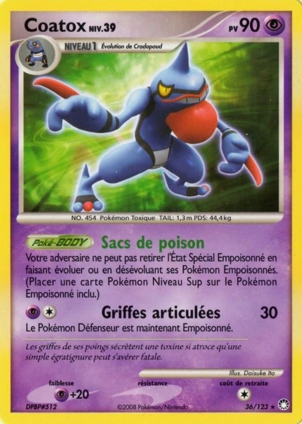 Carte Pokémon Coatox de l'extension Trésors Mystérieux