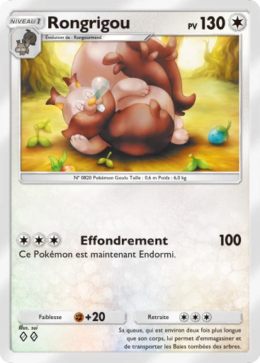 Carte Pokémon Rongrigou de l'extension Jours Heureux