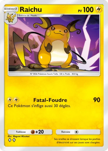 Carte Pokémon Raichu de l'extension Méga-Rayonnement
