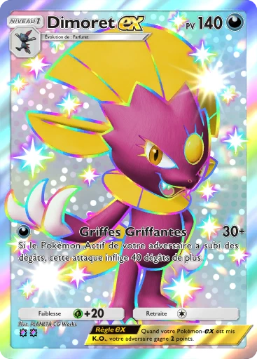 Carte Pokémon Dimoret-ex de l'extension Sagesse entre Ciel et Mer
