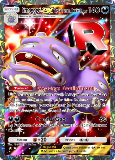 Carte Pokémon Smogogo-ex de la Team Rocket de l'extension L'Ambition de la Team Rocket