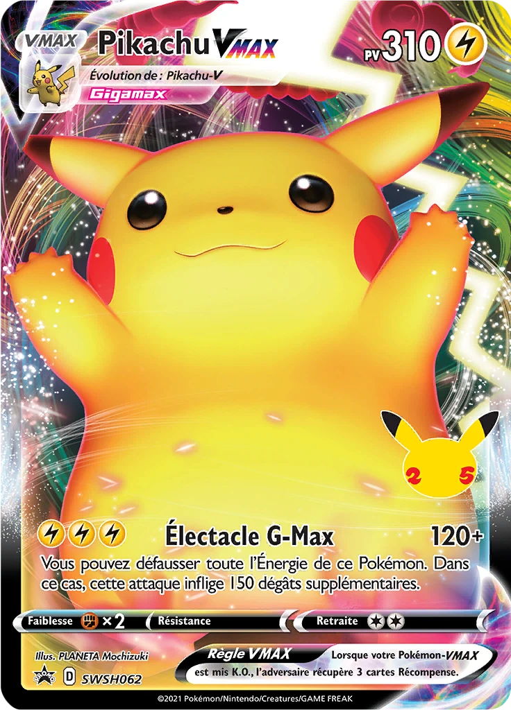 Carte Pokémon Pikachu VMAX de l'extension Promo SWSH