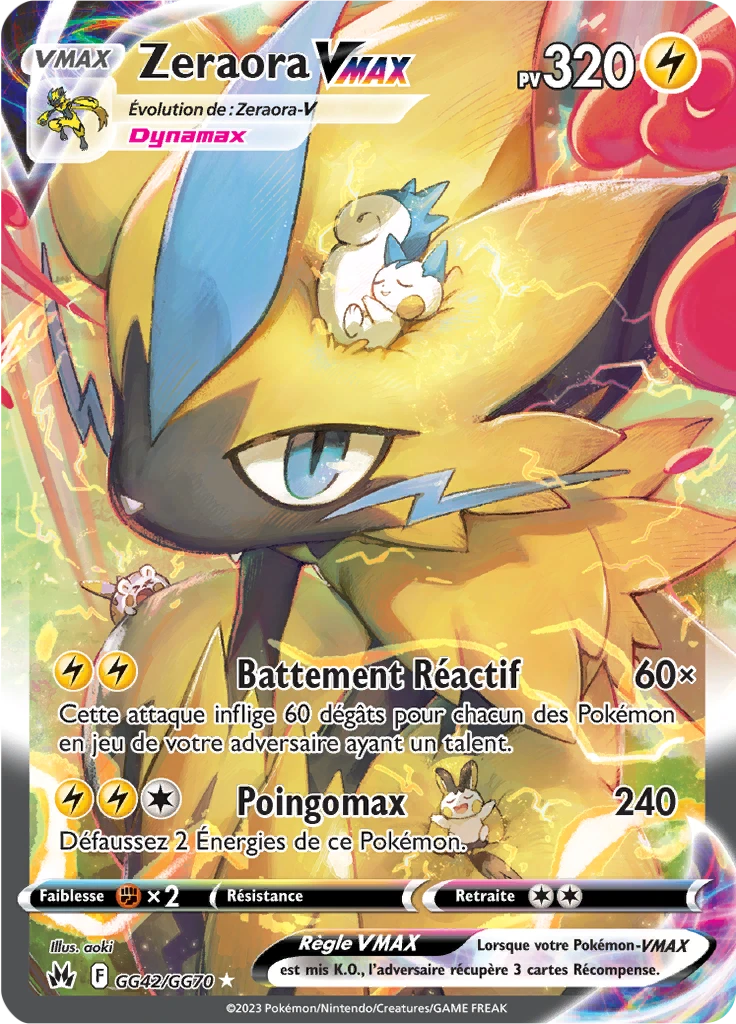 Carte Pokémon Zeraora VMAX de l'extension Zénith Suprême