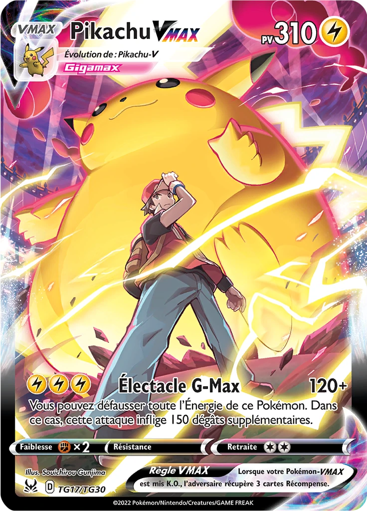 Carte Pokémon Pikachu VMAX de l'extension Origine Perdue